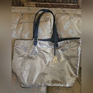 NWOT Victoria's Secret large glittery gold/black large tote